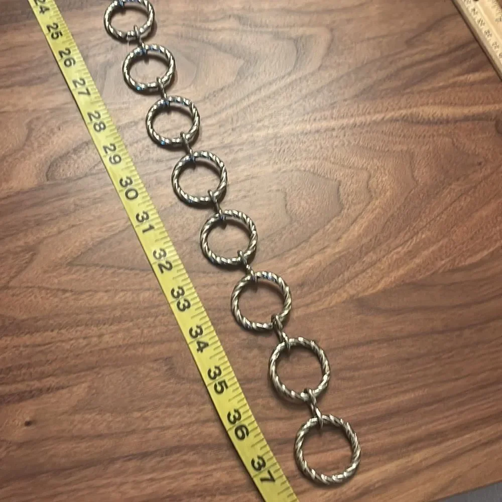 Silver Twisted Circle Chain Belt